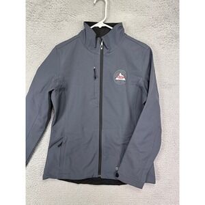 Spyder Jacket Womens 12 Grey Softshell Fleece Lined Full Zip Activewear Pockets